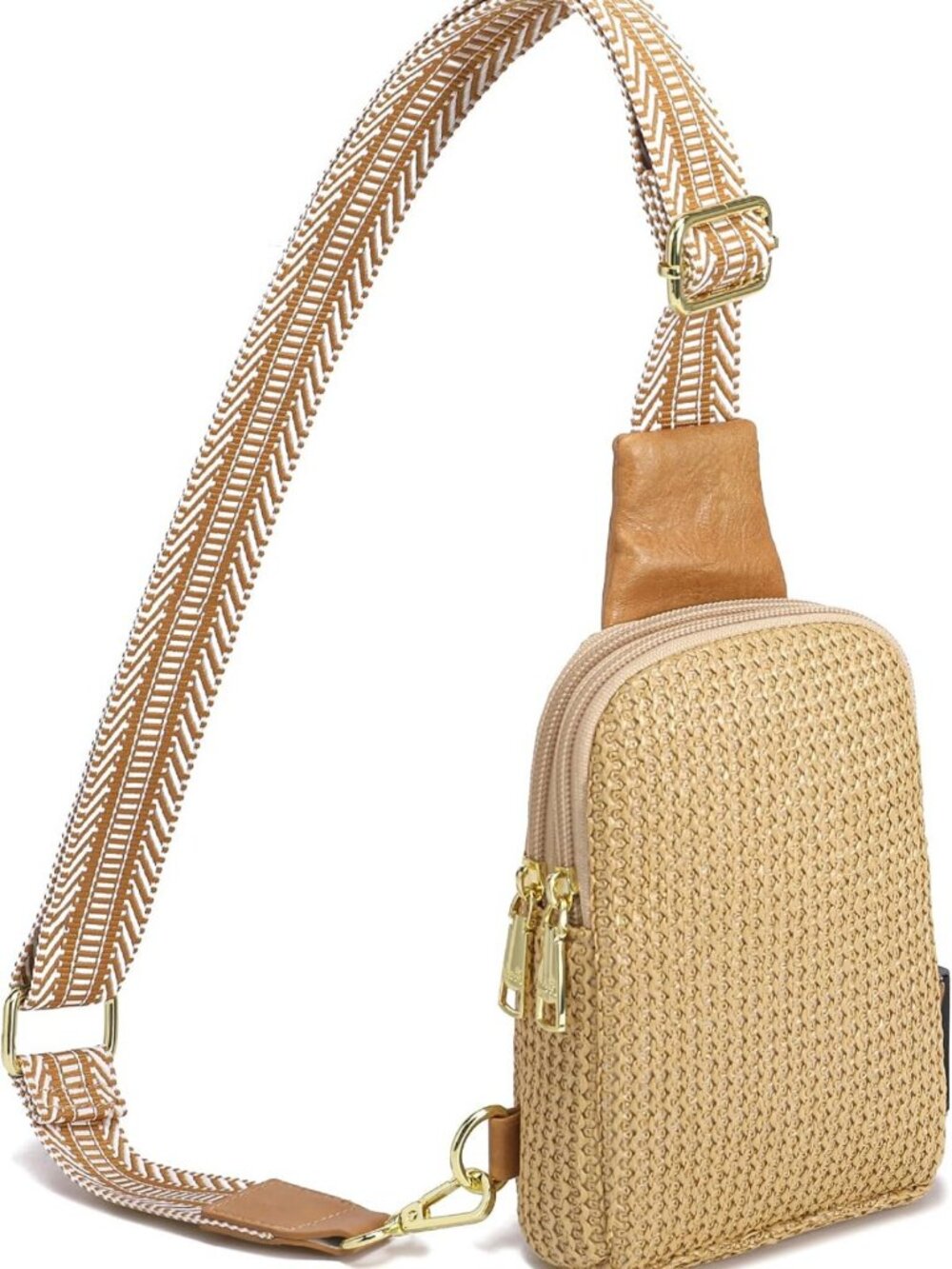 Lightweight Faux Straw Crossbody Bag for Women | Summer Beach Sling Purse